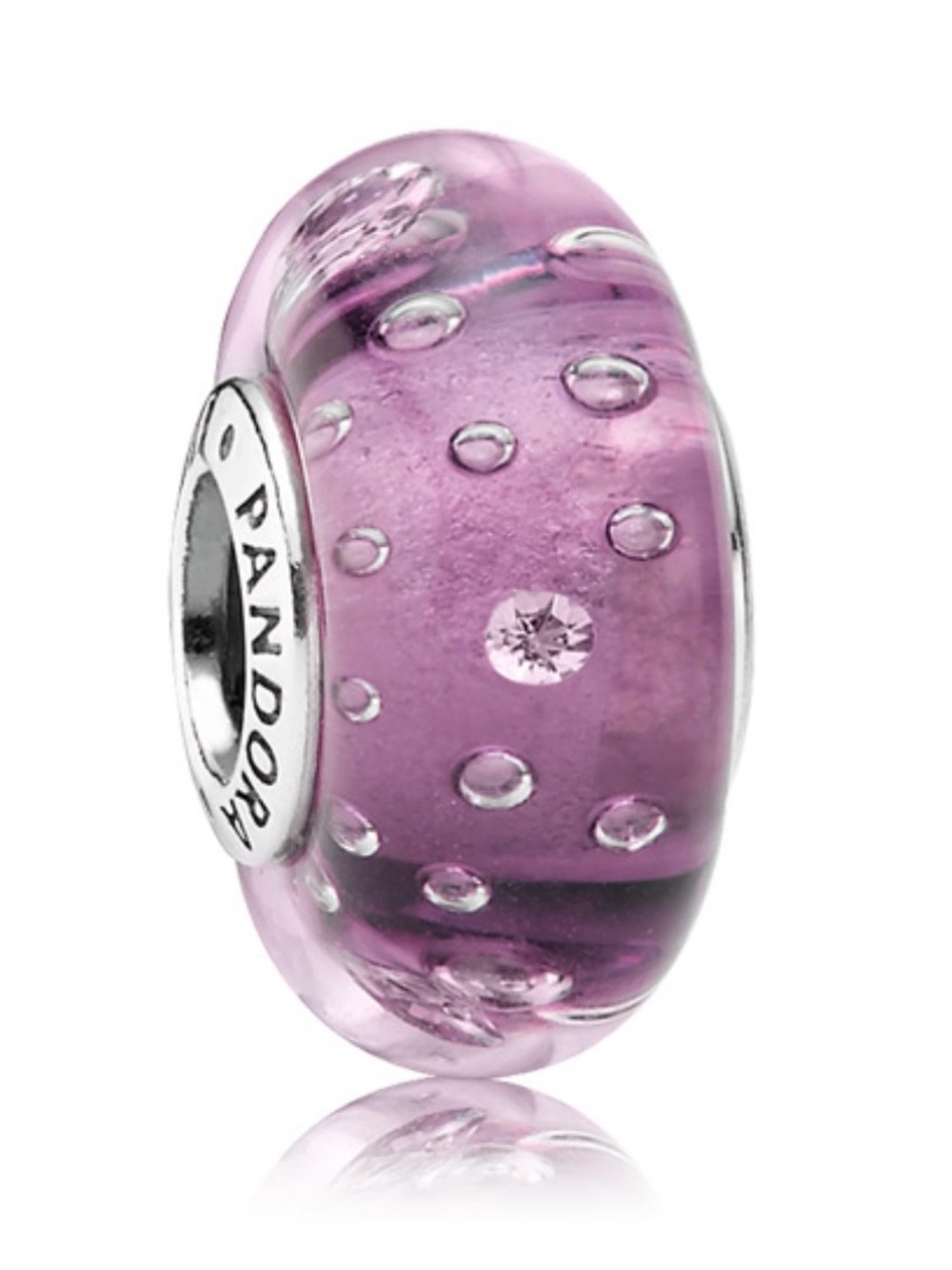 Pandora Purple Effervescence Murano Glass Charm - retired